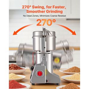 Macinino Elettrico Commerciale ad Alta Velocità 2100W in Acciaio Inossidabile per Spezie, Polverizzatore da 1.8 Libbre - Product Image 6