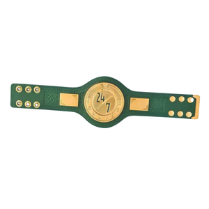 Cinturón de Campeonato WWE 24/7 Personalizable de Alta Calidad Verde y Dorado, Cinturón Deportivo Personalizado, Edición de Coleccionista - Product Image 6