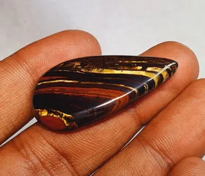 Natura Best Quality Black <b>Iron</b> Tiger Oval Cut Agate Stone Jewelry Wholesale Price Handmade Natural 25-35mm <b>5</b>-9g Bulk Supply - Product Image 2