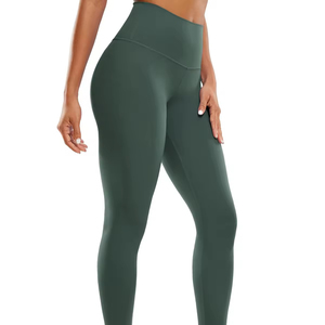 Seamless Mid Waist Casual Cotton Bamboo Gym <b>Leggings</b> Running Tummy <b>Control</b> Butt Lifting Ladies Stretch Yoga <b>Leggings</b> - Product Image 1