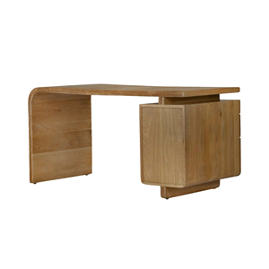 Modern Solid Wood Office <b>Desk</b> with Drawer Storage Minimalist Curved Writing Table Home Office Furniture <b>Study</b> Workstation - Product Image 3
