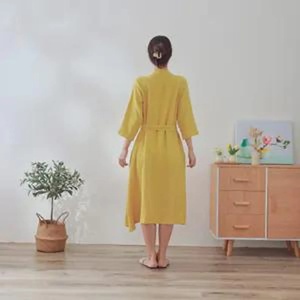 Peignoir en coton léger, longueur genou, en gaze, style kimono, pour la maison - Product Image 3