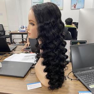 Nouveauté : Perruque Deep Wave en Cheveux Humains, Extensions de Cheveux Vietnamiens avec Dentelle Suisse HD – Précommande - Product Image 1