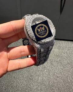Montre mécanique automatique de luxe en acier inoxydable 42 mm avec cadran en verre et aiguilles, entièrement sertie de moissanite, nouvelle collection de bijoux impériaux - Product Image 2