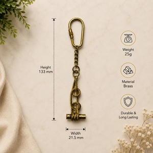SHUBHAM Llavero Vintage de Latón con Nudo Tarbuck, Hecho a Mano, Anillo para Llaves Marino, Mosquetón Metálico, Soporte para Llaves, Regalo - Product Image 4