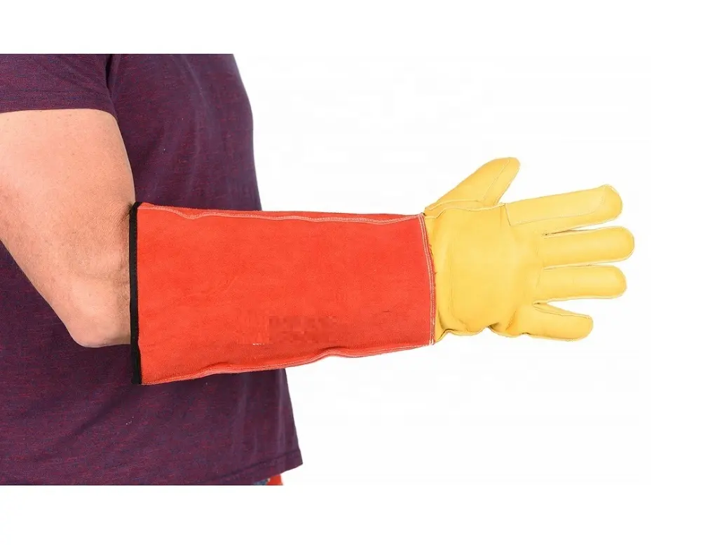 Da công nghiệp an toàn găng tay động vật xử lý dài tay áo da chồn găng tay trong tất cả các kích cỡ Găng tay cao su