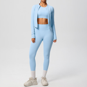 Conjunto Deportivo de Yoga para Mujer, Tallas Grandes, 4 Piezas, Ecológico, Transpirable, de Alta Sujeción, Spandex/Nylon, Venta al Por Mayor Personalizada - Product Image 5