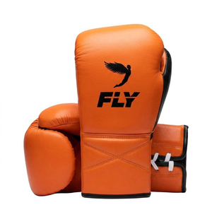 Gants de boxe en cuir Fly à doigts entiers, anti-UV, séchage rapide, à lacets, orange, pour adultes, unisexe, équipement de sparring, gants d'entraînement respirants - Product Image 3