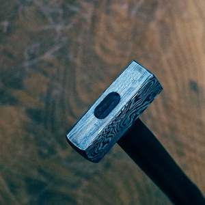 Marteau en acier de Damas, artisanat fait main, tête en métal à motifs, pièce de collection, acier forgé de qualité supérieure, marteau décoratif - Product Image 2