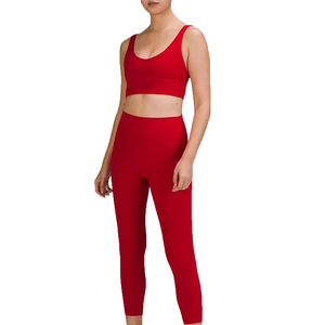 Iconic Classic Red Sports Bra Medium Support Scoop Neck Workout Top for Wholesale Rate Bras - Product Image 6