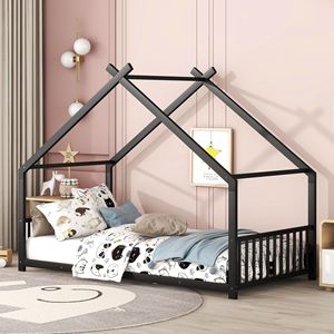 Letto a castello in metallo nero per bambini, misura singola - Product Image 1