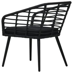 Set di 2 Sedie da Giardino in Rattan Nero, Arredamento Esterno Contemporaneo con Cuscini in Schiuma, Gambe Affusolate, Design Durevole - Product Image 5