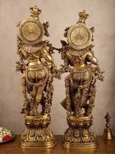 Figurines en résine EOB International Natraj Radha Krishna, artisanat Art Déco, décoration religieuse pour mariage et maison, décoration de table, lot de 2 - Product Image 3