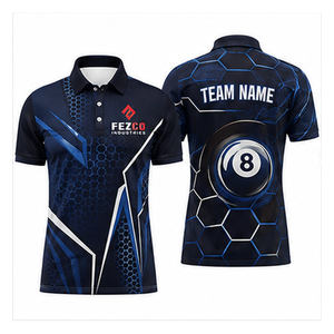 เสื้อสนุกเกอร์พิมพ์ลาย 3 มิติ เสื้อคลับบิลเลียดสำหรับผู้ชาย เสื้อแข่งสนุกเกอร์ลำลอง เสื้อทีมฟุตบอล - Product Image 1