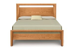 Modern Solid Wood <b>Platform</b> <b>Bed</b> <b>Frame</b> with Angled Headboard Mid Century Bedroom Furniture - Product Image 2