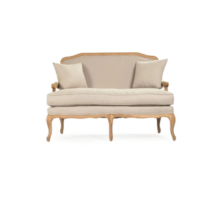 Canapé 2 places en bois de teck massif pour le salon et le canapé d'extérieur qui est confortable et doux lorsqu'il est utilisé - Product Image 1