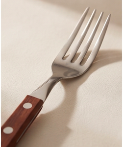 Stainless Steel Cutlery Set With Wooden Handle <b>Mirror</b> Polish Dishwasher Safe Minimalist Design For <b>Camping</b> And Daily Use - Product Image 2