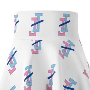 Jupe patineuse blanche personnalisée pour femme, taille haute, évasée, coupe trapèze, mini-jupe confortable et décontractée, avec design personnalisé - Product Image 4