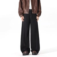 OEM Printemps Plus La Taille Respirant Mid Rise Cordon Baggy Rétro Minimaliste Lâche Décontracté Lavé Jambe Large Coton Denim