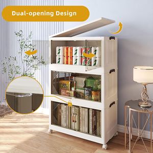 Scatola di Stoccaggio Pieghevole con Porta Trasparente da 25,6 Pollici, 3 Livelli, Grande Capacità, Facile Accesso, Accessorio Salvaspazio per Armadio - Product Image 5