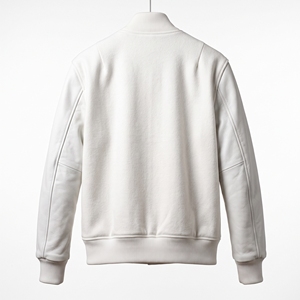Veste universitaire blanche pour homme Dumela, style preppy, badge brodé, fermeture à boutons sur le devant, vêtement d'extérieur d'hiver, coupe-vent - Product Image 2