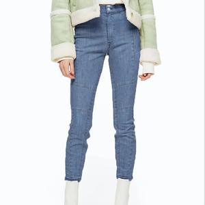 Jeans de Mezclilla para Mujer, Corte Regular, Cintura Media, Resistentes al Viento, Transpirables, Elásticos, Lavables, Ecológicos, Venta al Por Mayor OEM - Product Image 1