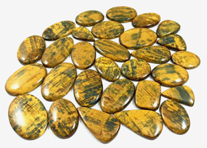 Cabochon en Néellite Jaune Naturel, Pierre de Cristal Lisse à Dos Plat, Polie pour la Fabrication de Bijoux et la Guérison - Product Image 6