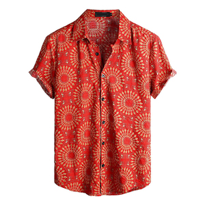 เสื้อเชิ้ตฮาวายลายเพสลีย์แขนสั้นสำหรับผู้ชาย ปกคอปก ระบายอากาศได้ดี ผลิตจากโพลีเอสเตอร์ 100% เหมาะสำหรับใส่ในฤดูร้อน - Product Image 6