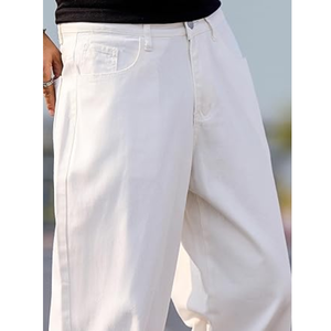 กางเกงยีนส์ทรงหลวมสำหรับผู้ชาย กางเกงเดนิมขากว้างแบบขาดๆ – กางเกงลำลองทรงหลวมสำหรับสตรีทแวร์และสวมใส่ในชีวิตประจำวัน - Product Image 5