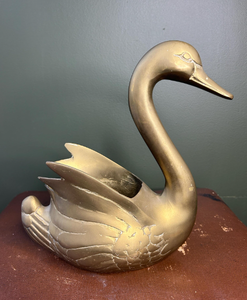 Handmade Brass Swan Tabletop <b>Vase</b> Traditional Design Art Display Decorative Metal Sculpture engraved plumage metal container - Product Image 4
