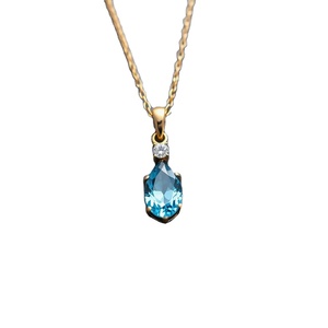 Solid Gold Plated Beautiful Design Hydro Blue Topaz Quartz Gemstone Pendant Necklace Wholesale Quantity Jewelry - Product Image 1