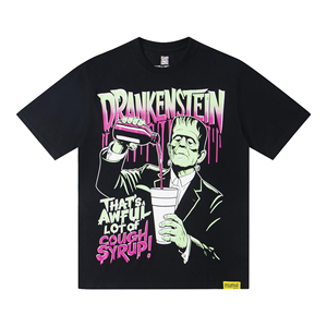 T-shirts surdimensionnés en twill de polyester épais à col montant et épaules tombantes pour hommes, collection été 2026, vente en gros personnalisée - Product Image 5