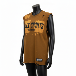 Camiseta sin mangas para mujer, de algodón grueso, con lavado ácido, corte sin rematar en las mangas, logotipo estampado gráfico, sin mangas, camisetas de algodón para mujer - Product Image 4