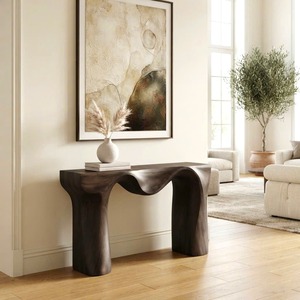 Handcrafted Solid Wood <b>Console</b> <b>Table</b> Contemporary Design Modern Entryway Furniture Living Room Decorative Hall <b>Table</b> - Product Image 2