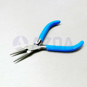 Pince à bec rond en acier inoxydable de 5,5 pouces avec poignée en PVC bleu pour la fabrication de bijoux et le piercing corporel - Product Image 5