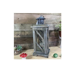 Farol de Madera para Decoración del Hogar, Centros de Mesa para Bodas Estilo Rústico, Decoración para Chimeneas y Reuniones Festivas - Product Image 6