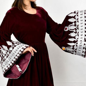 Robe afghane traditionnelle élégante pour femmes, magnifique robe longue à manches longues brodée, vêtements culturels - Product Image 3