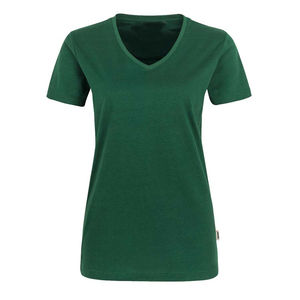 T-shirt vintage blanc pour femme, col en V, manches courtes, coupe décontractée, jersey fabriqué avec 100 % de coton peigné et filé à anneaux Airlume - Product Image 1