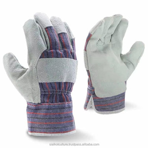 Premium High-Top Cowhide Safety <b>Gloves</b> for <b>Men</b> with Reinforced Double Palm Durable Protective Work <b>Gloves</b> Custom Logo Available - Product Image 5