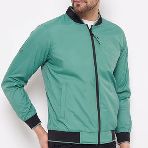 Chaqueta Bomber de Lona Gris Oscuro para Hombre, Cuello Alto, Cierre de Cremallera, Informal, Transpirable, de Poliéster, Resistente al Viento, para Otoño, Corte Regular - Product Image 5