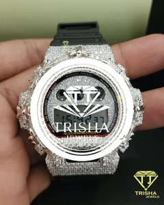 Premium Fully Iced VVS Moissanite <b>Diamond</b> Digital <b>Watch</b> In 925 Sterling Silver Luxury Hip Hop Timepiece - Product Image 4