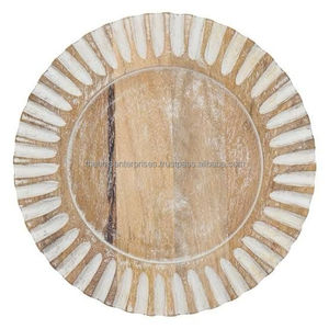 Wholesale Customized Modern Round Acacia Wood Dinner <b>Plate</b> Handmade Eco-Friendly Indian Dishes <b>Plates</b> Smooth <b>Surface</b> Food Usage - Product Image 3