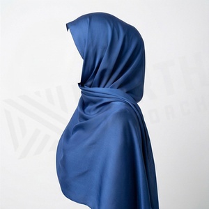 Hiyab de poliéster de color sólido para mujer, tela satinada, agradable al tacto, para uso diario, pañuelo étnico de Oriente Medio. - Product Image 3