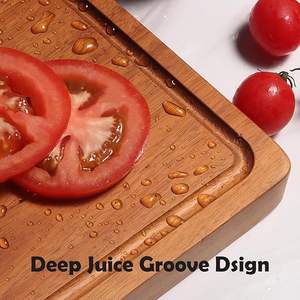 Tabla de cortar multiusos de bambú con mango |   Tabla de Cortar Resistente para Cortar Carne, Verduras y Frutas - Product Image 3