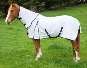 Alfombras combinadas de verano de caballo de tela de polialgodón con cubierta de cuello para uso equino durante los meses calurosos de verano - Product Image 3