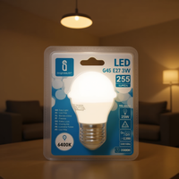 Nueva Bombilla LED G45 E27 25W 6400K Luz Diurna 255 Lúmenes Gran Ángulo España Retrofit/Actualización