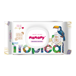 Lingettes humides tropicales Mamamy Tropical, 90 pièces, fabricant OEM Vietnam, lingettes bébé naturelles sans alcool, non tissées, respectueuses de la peau - Product Image 4