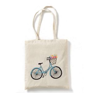 Venta al por mayor de lienzo impreso personalizado bolso de mano logo sublimación compras bolso de mano de lona de las mujeres bolsas de algodón con asa de cuerda - Product Image 4