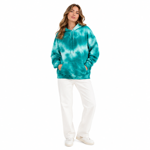 Custom Logo Unisex Oversized <b>Tie</b> Dye Hoodie Streetwear Teal Blue Pullover Fleece Cotton <b>Men</b> Women Sweatshirt Wholesale 2026 - Product Image 1