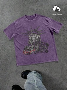 T-shirt homme slim fit imprimé avec logo personnalisé, nouveau modèle à col rond et manches courtes en coton, sérigraphié, prix abordable, personnalisation OEM - Product Image 5